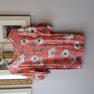 First Love Floral Bell Sleeve Ruffle Top szS NWT